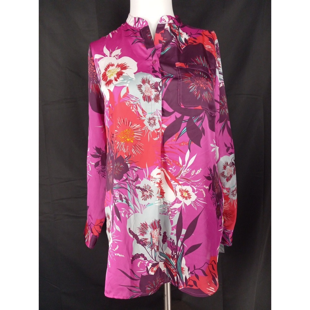 Kasper Womens Pretty In Pink Pinkberry Longsleeve Tunic Size Large‎